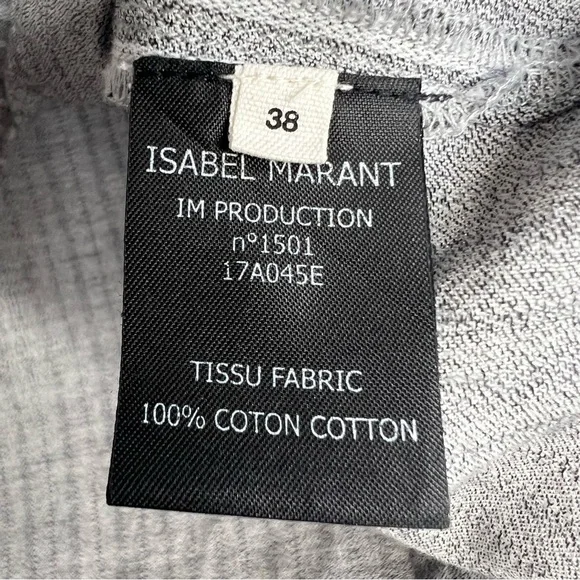 Isabel Marant Etoile Grey Striped Mock Neck Blouse - Picture 7 of 7